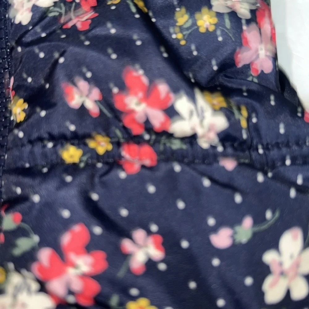 Baby Gap | Girls | 12-18 Months | Navy Floral Puffer Vest | Water Resistant